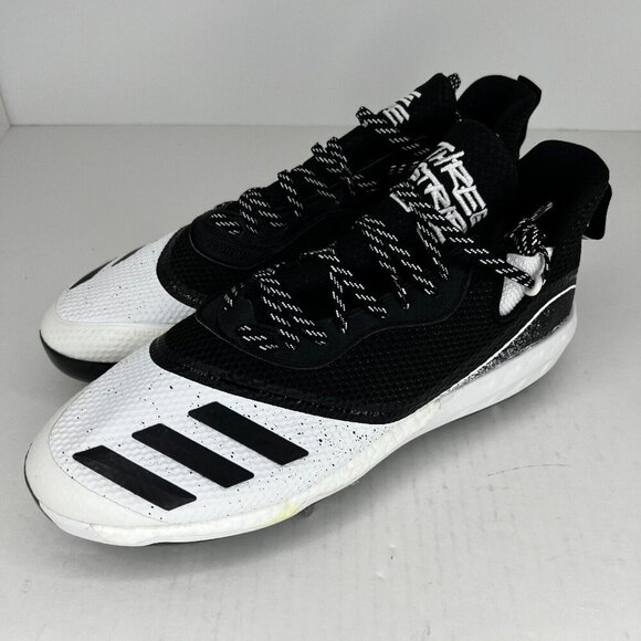 Adidas Mens G28249 White Black Three Stripes Icon V Size 14 Baseball Cleat Shoes - Picture 1 of 9